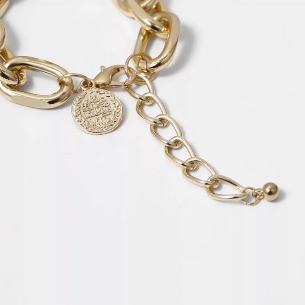 NEW 2/Pcs Set Gold Chain Punk Bangle Bracelet - Picture 5 of 7
